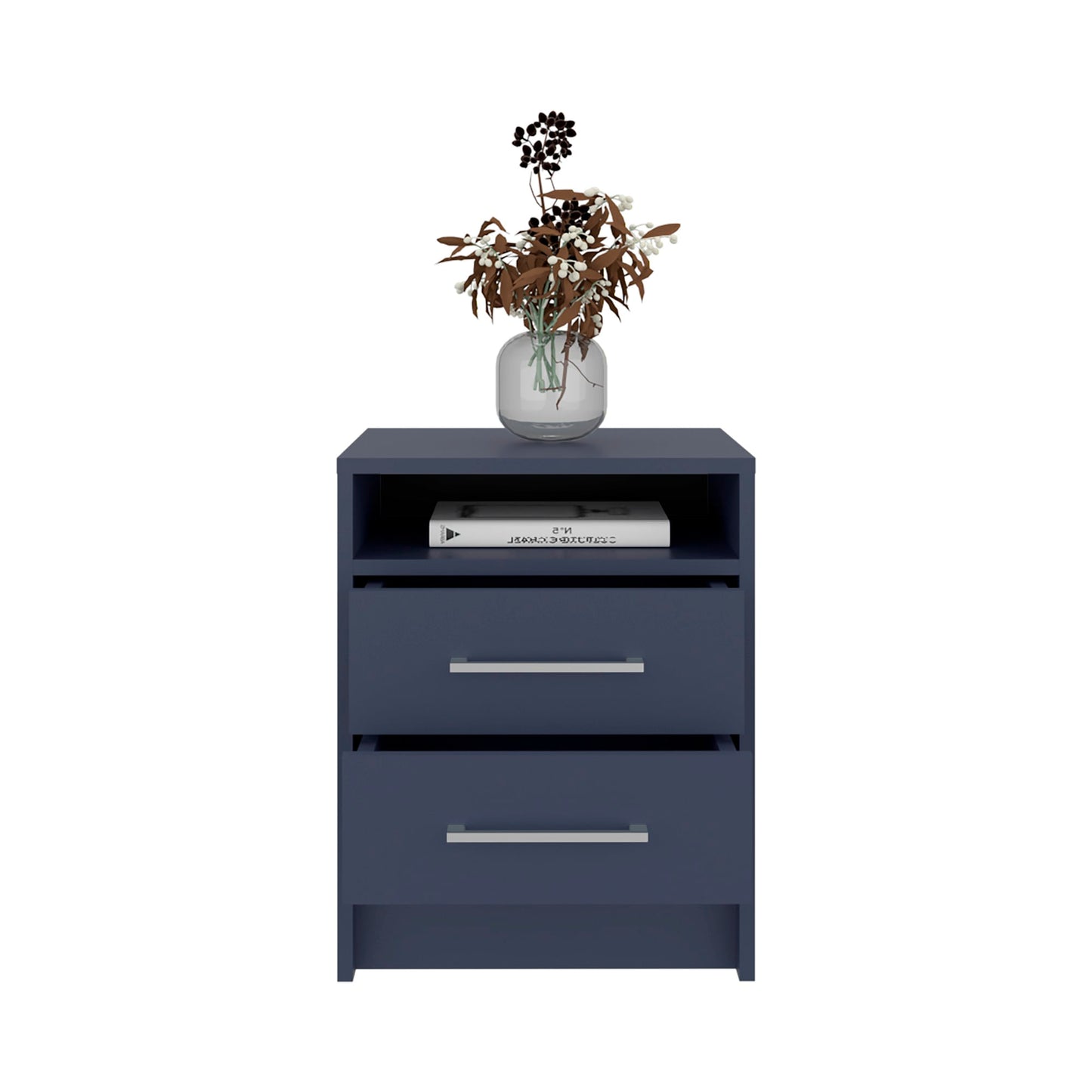 Mesa De Noche Eter 2 Cajones 50X40X37 Rta Azul Zf