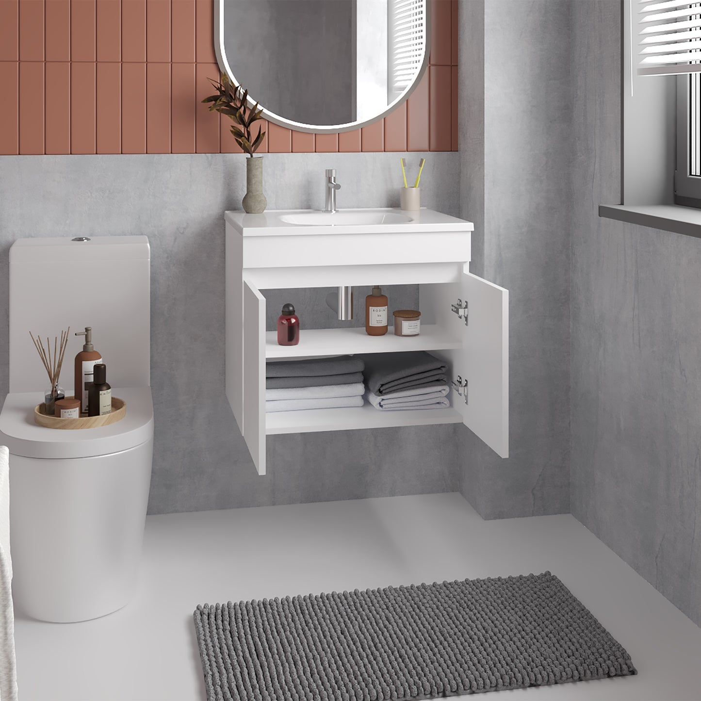 Mueble De Baño Chaux 60 50X59X44 Rta Blanco Mqz Zf