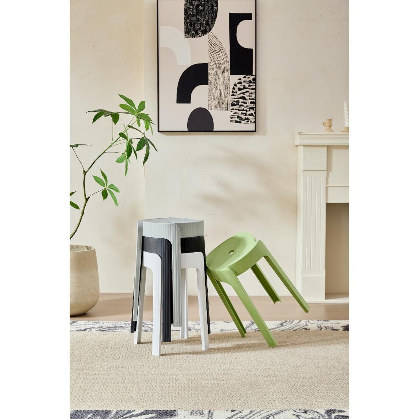 Butaco Apilable Maison 45X30X30 Rta Gris Oscuro