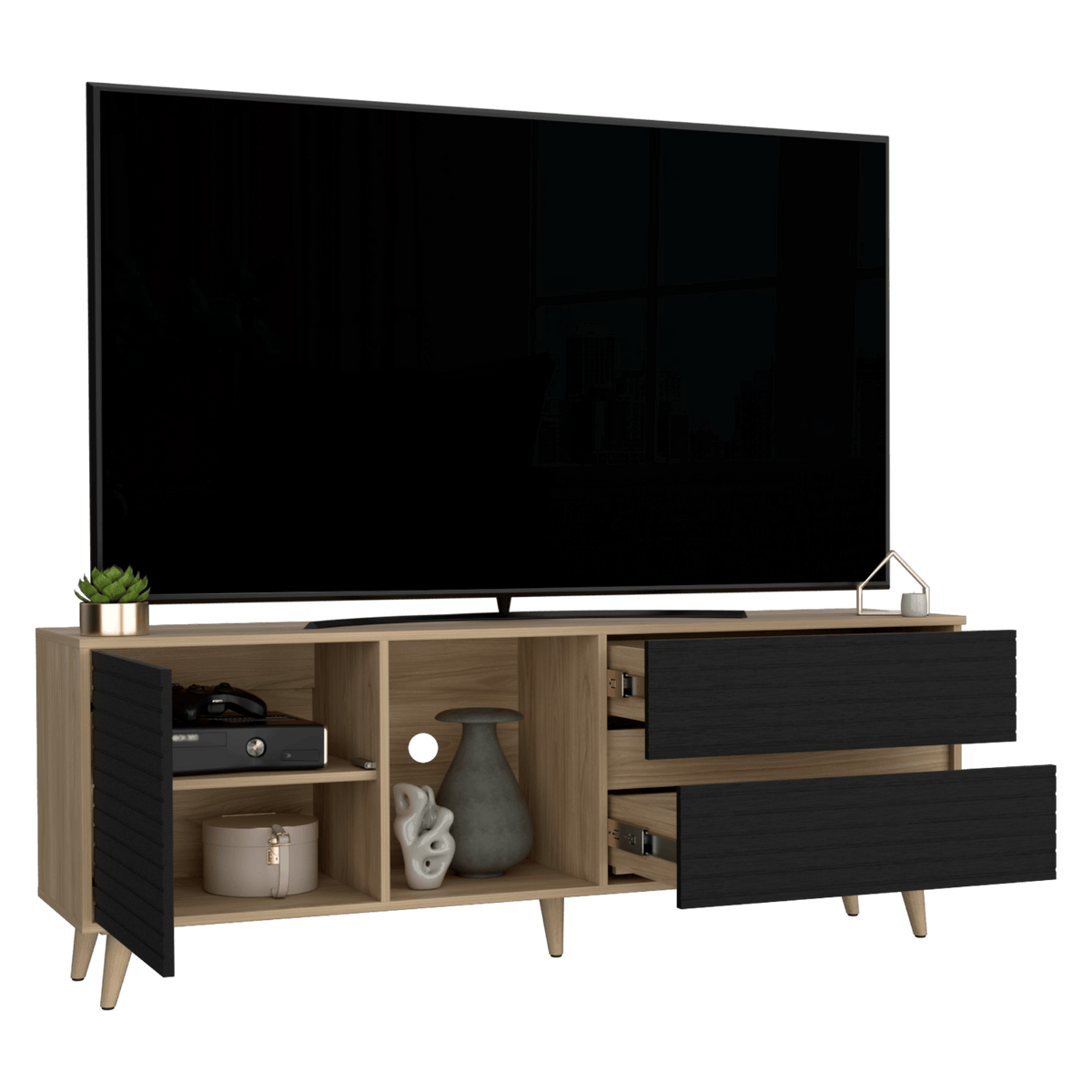 Rack Tv Salem 58X158X38 Rta Fresno Eu Wengue