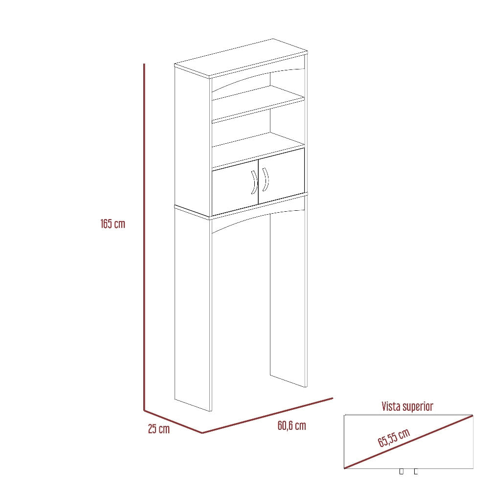 Mueble Ahorrador De Espacio Para Baño Malta Rta Blanco