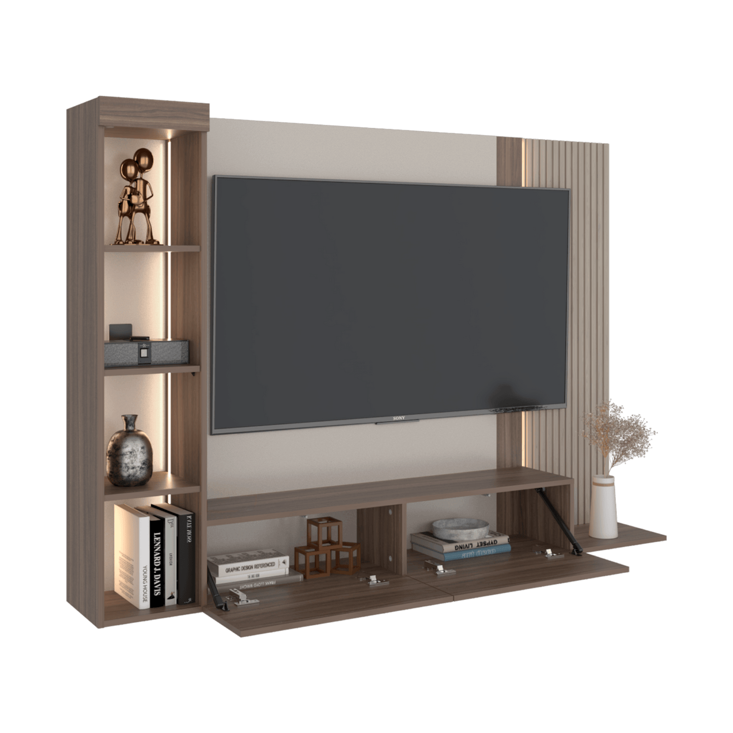 Panel Tv 65 Gamma 127X184X29 Rta Capri Avellana