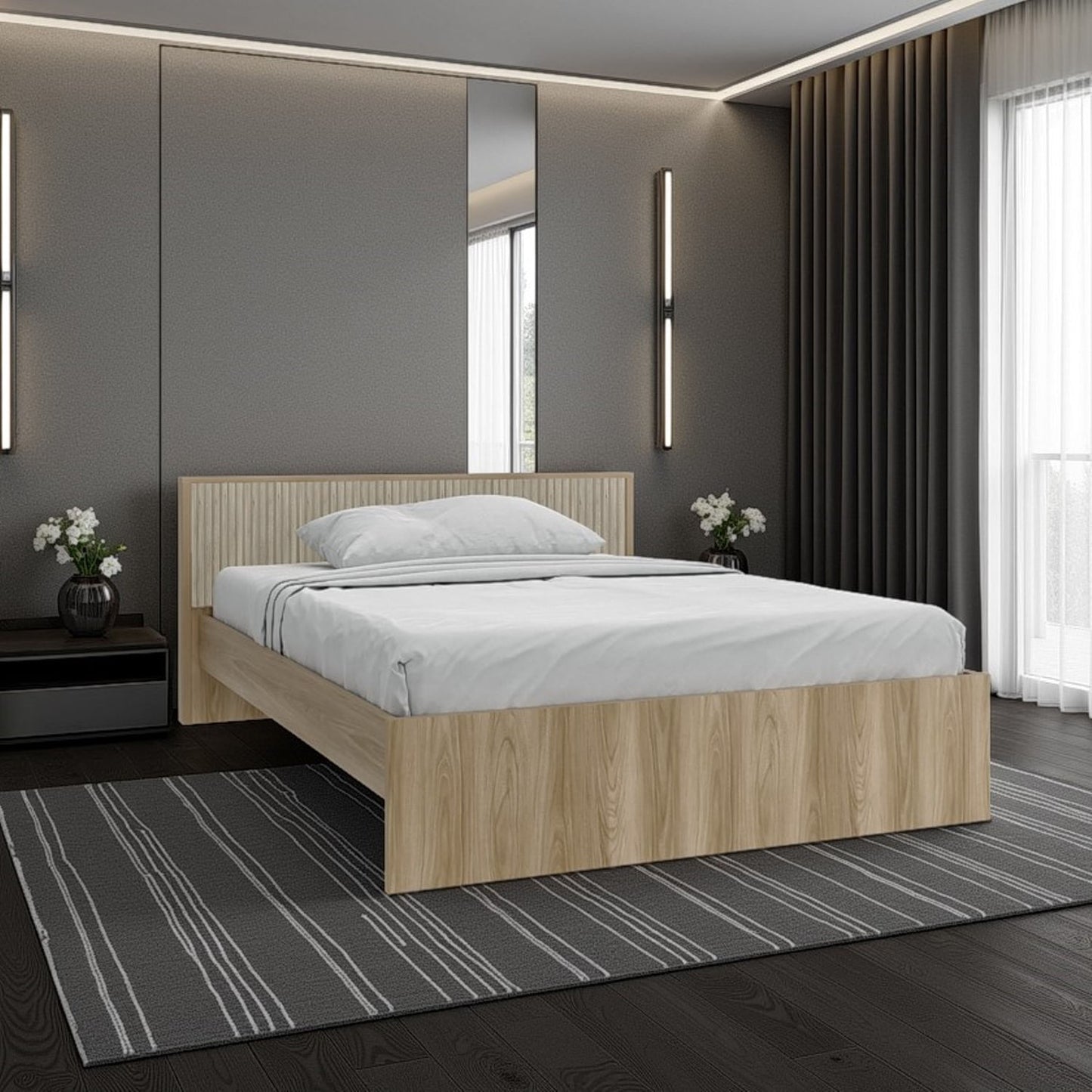 Cama 140 Wanda 77,4X156,2X200,9 Rta Fresno Roble Natural