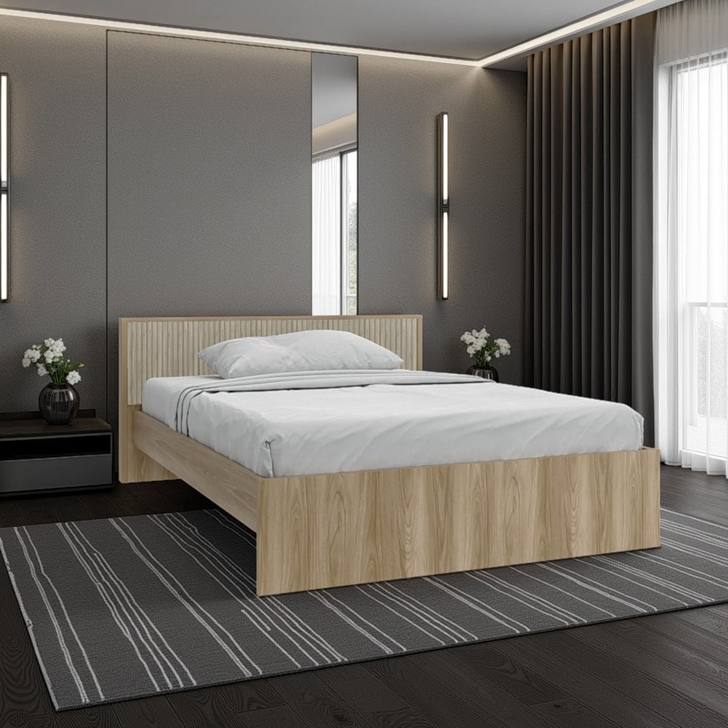 Cama 140 Wanda 77,4X156,2X200,9 Rta Fresno Roble Natural