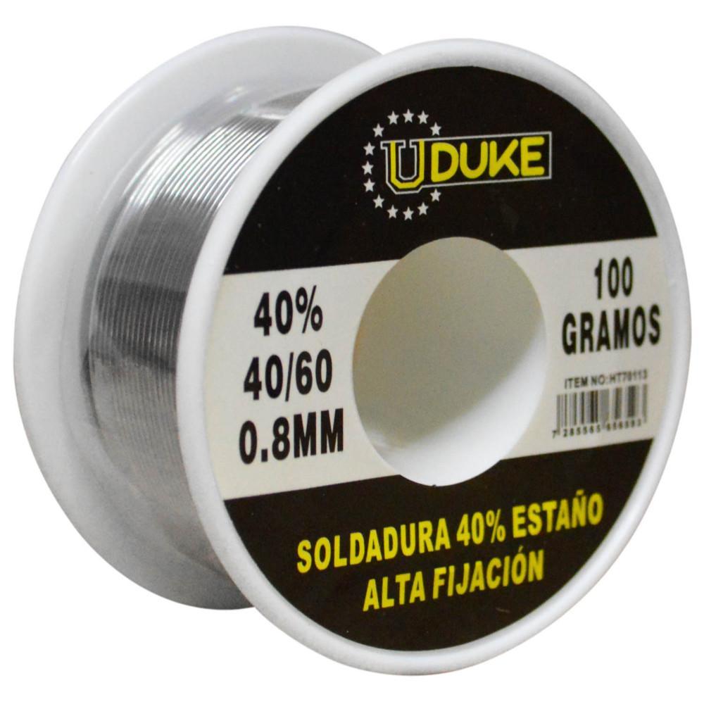 Soldadura Estano Uduke 100 Gramos 4060 40 Estano 08Mm Ht70113
