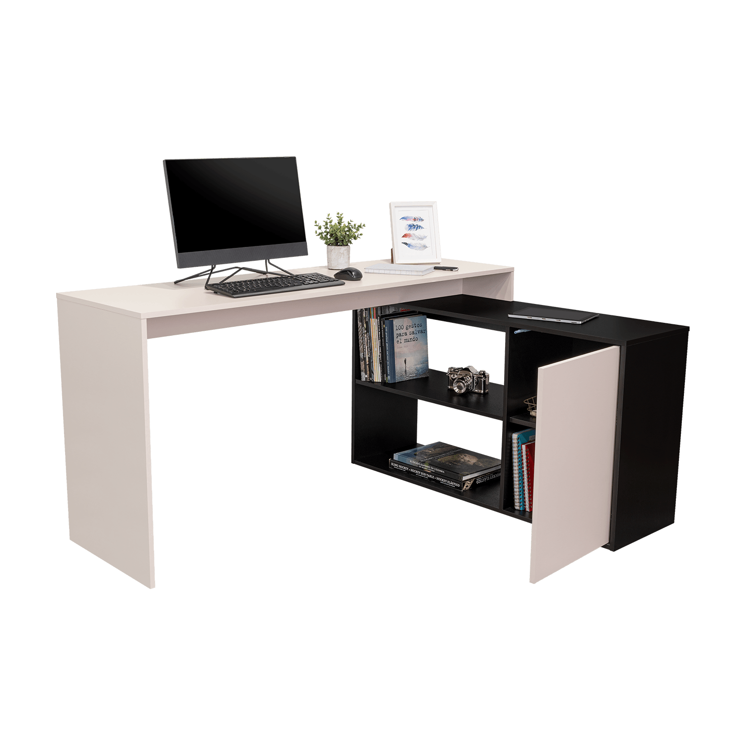 Escritorio En L Cuera 80X150X116 Rta Capri Wengue