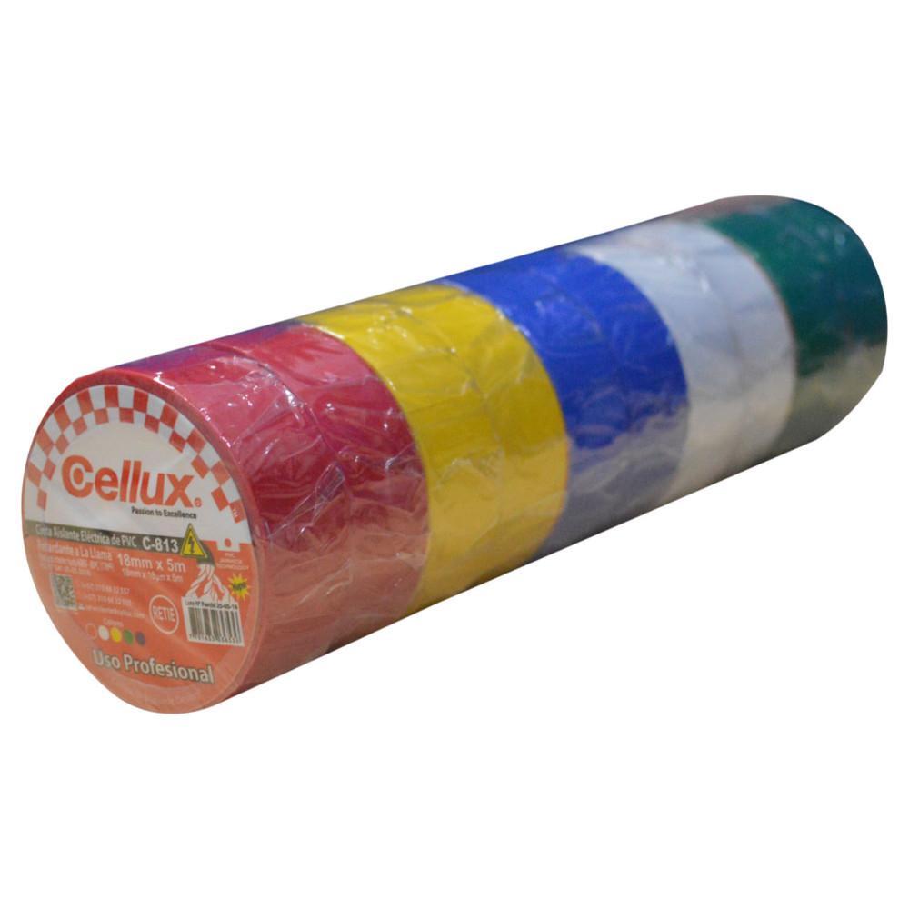 Cinta Aislante Cellux Pequena Colores X 10 Rojaamarillablancaverdeazul
