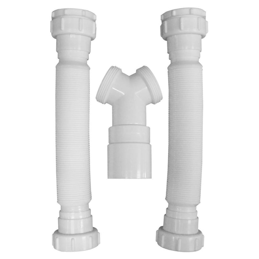 Sifon Lavamanos  Lavaplatos Flexible Doble Blanco 1 14 Boccherini F61021