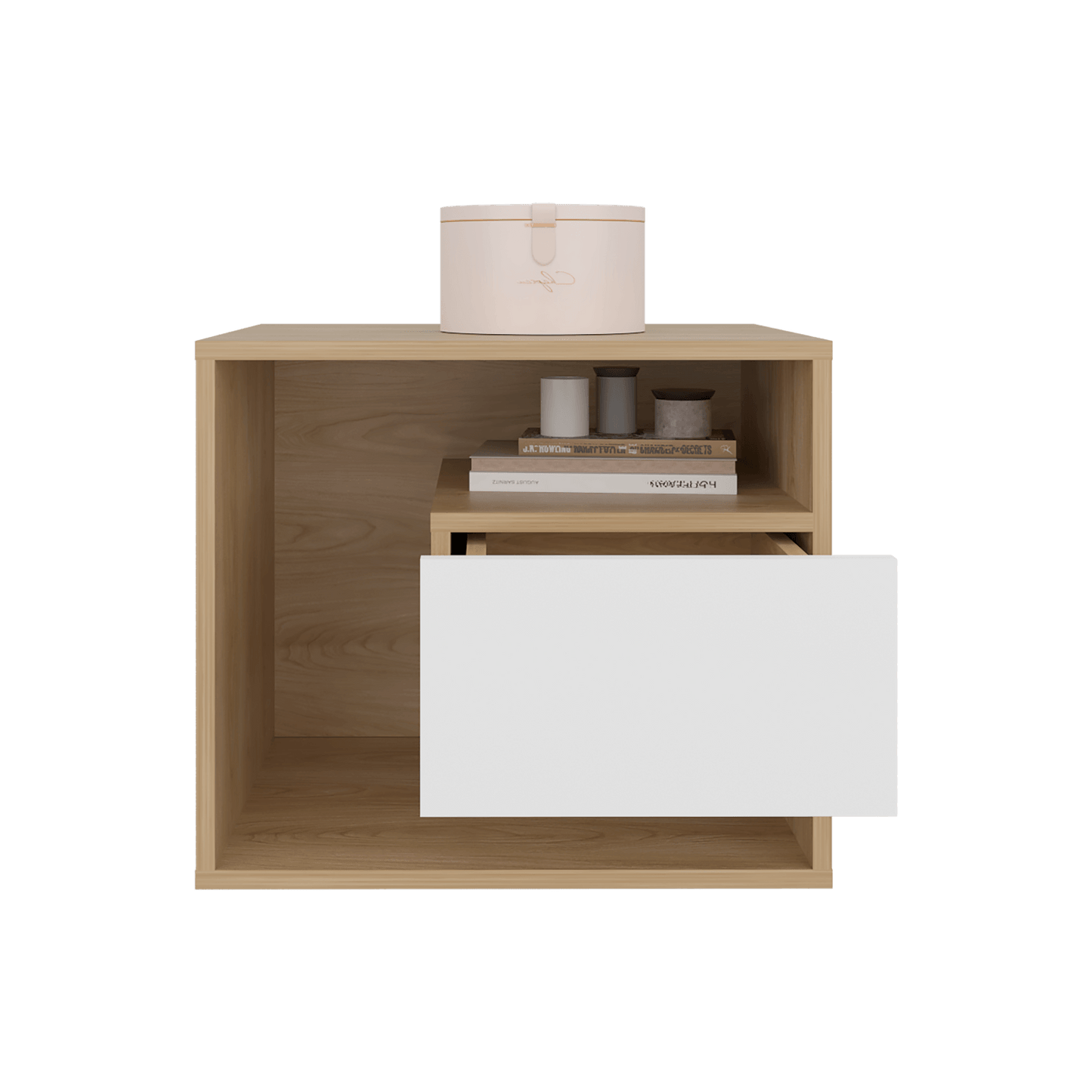 Mesa De Noche  Buda 43X50X41 Rta Fresno Blanco