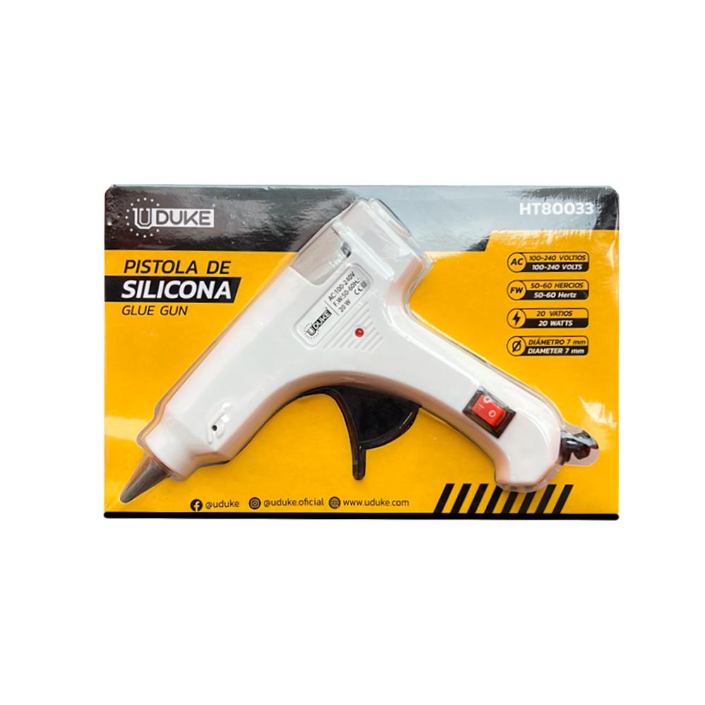Pistola Silicona Uduke Amarilla Pequena 20W Con Swiche Ht80033