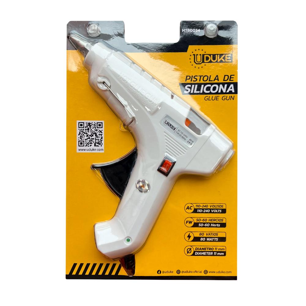 Pistola Silicona Uduke Amarilla Grande 80W Con Swiche  Ht80034