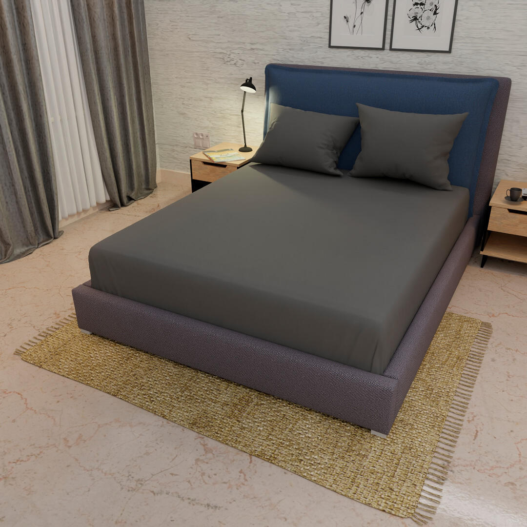 Sábana Ajustable Línea Basicos Gris Oscuro Práctica