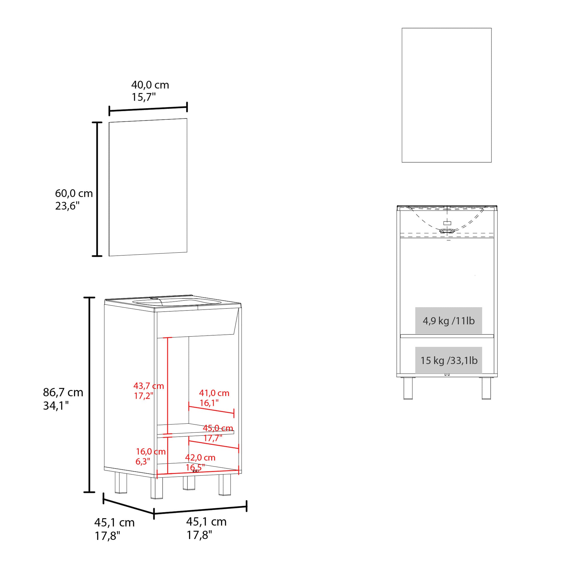 Set Mueble De Baño Brandy + Espejo Bolonia 84X45X45 Rta Wengue Zf