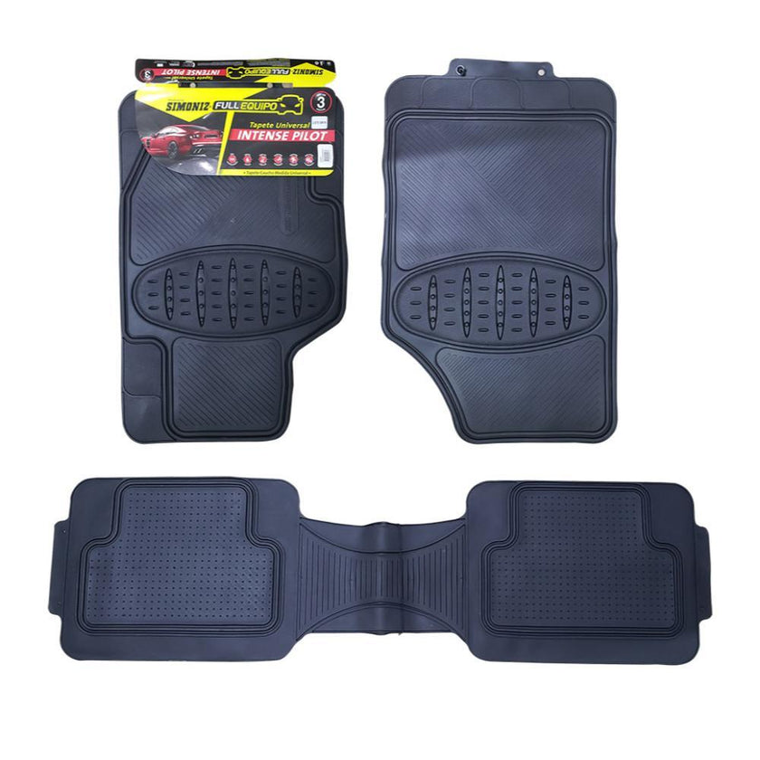 Tapete Para Auto Pvc Universal Tkc Tpesado X3 Negro 203688