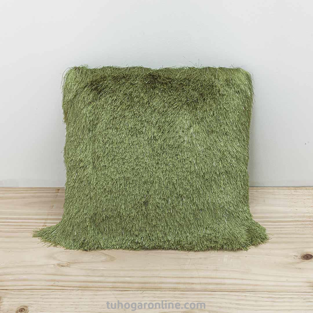 Funda Peluda Para Cojín Verde Peludo