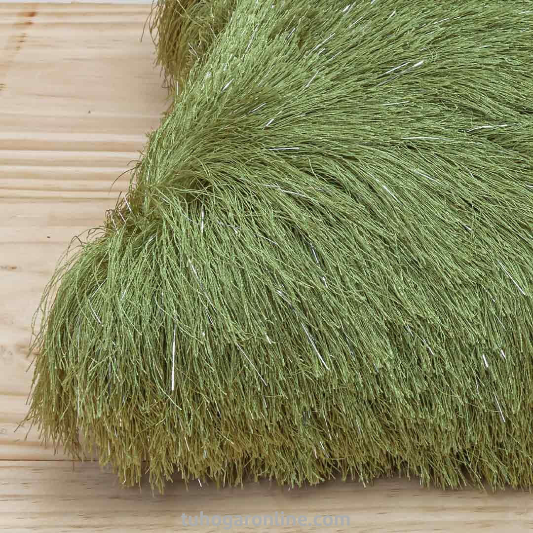 Funda Peluda Para Cojín Verde Peludo