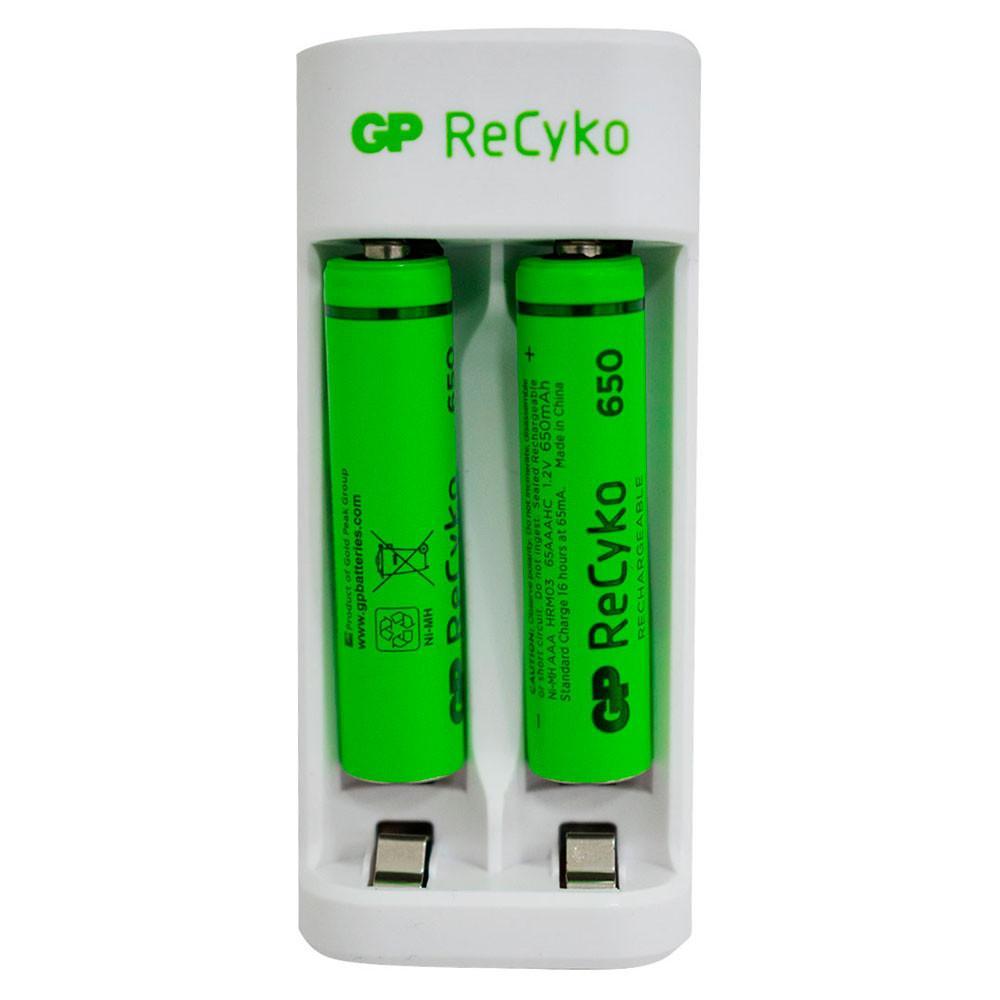 Cargador Pila Gp Usb Con 2 Pilas E2112 Pilas Aaa  650Mahgppbe211Us65C2