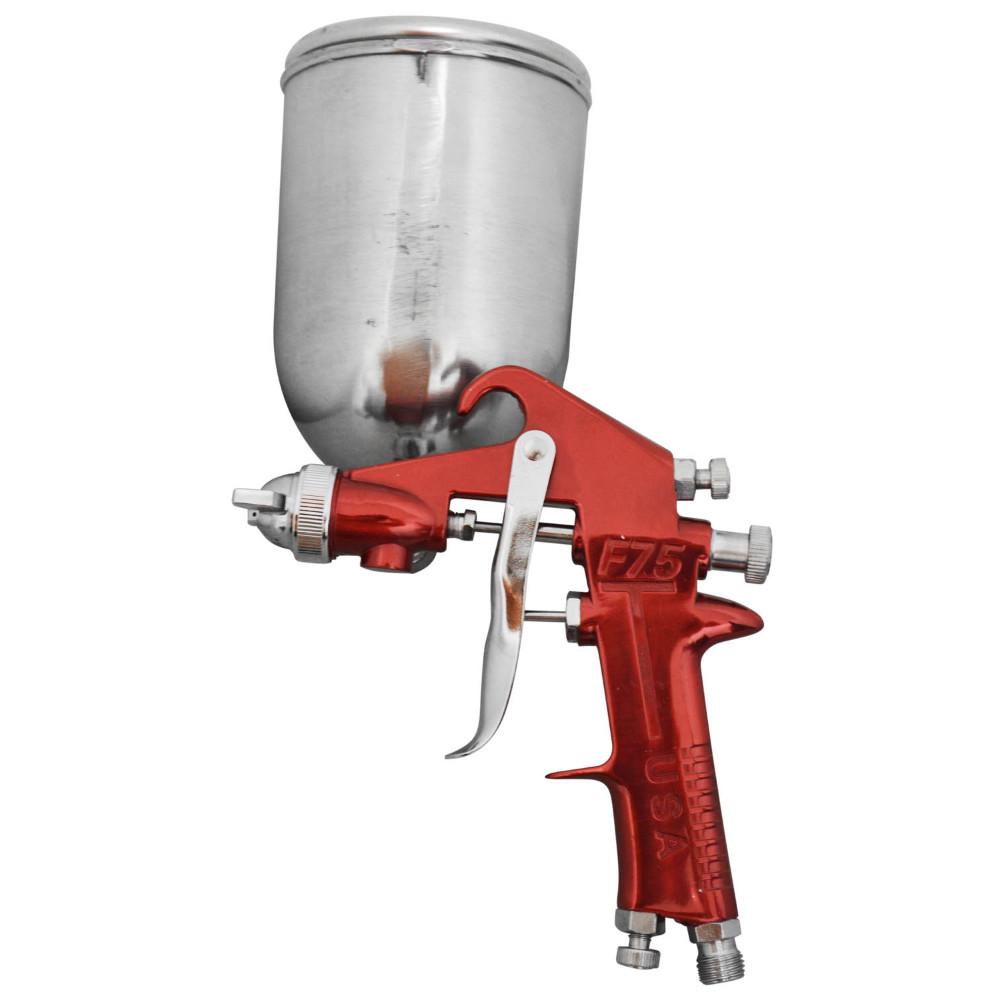 Aerografo Uduke Profesional Usa Vaso De 600 Cc Pistola F75 Roja Ht30600
