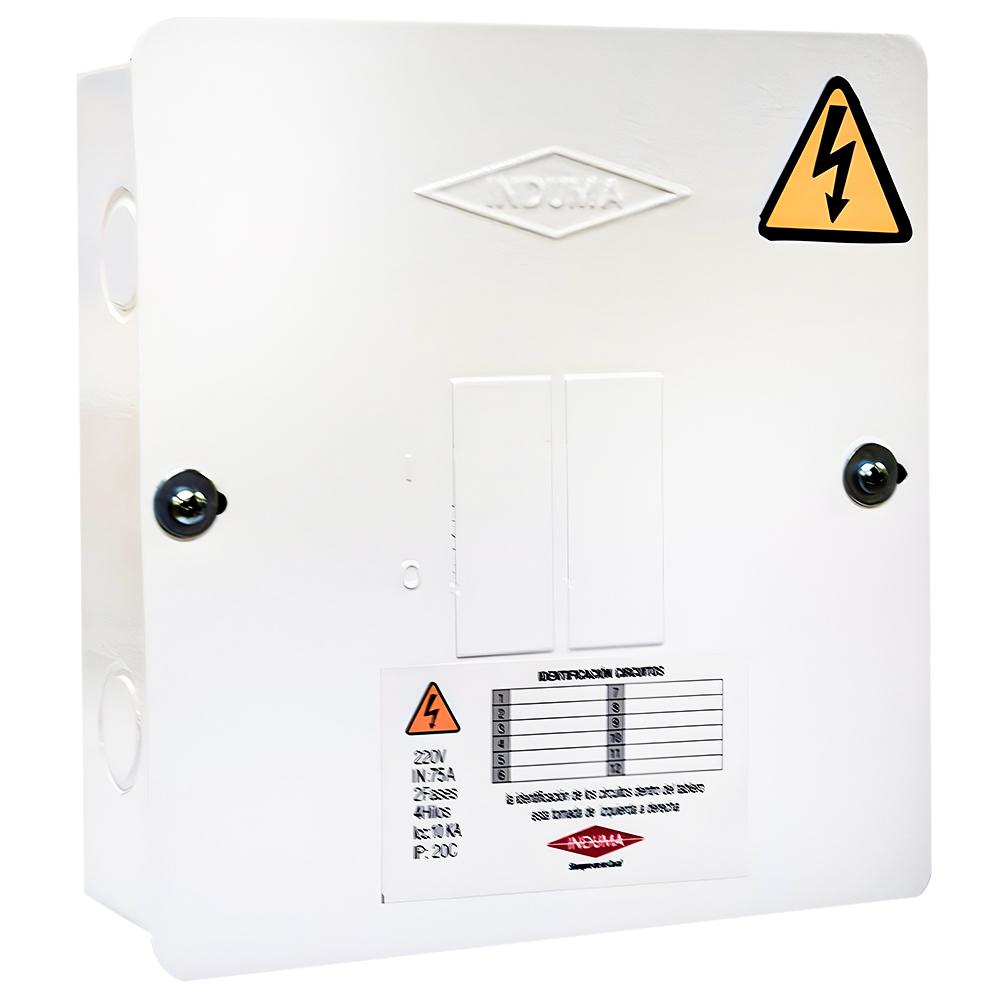Caja Breaker Metalica 2 Circuitos Bifasica 110220 Certificada Induma T7904004 T12050008