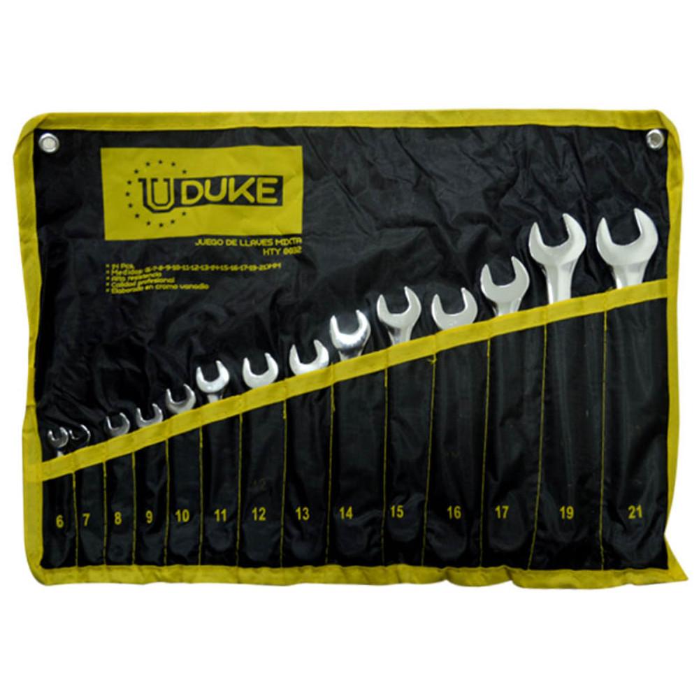 Llave Mixta Juego X 14 Pcs 621 Mm Crv Uduke Hty0032