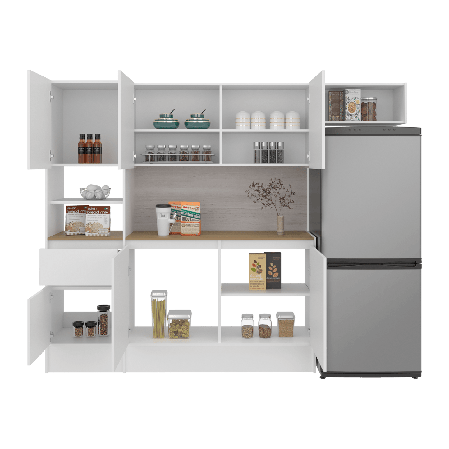 Cocina Dali 179X55X32 Rta Blanco Fresno Eu Zf