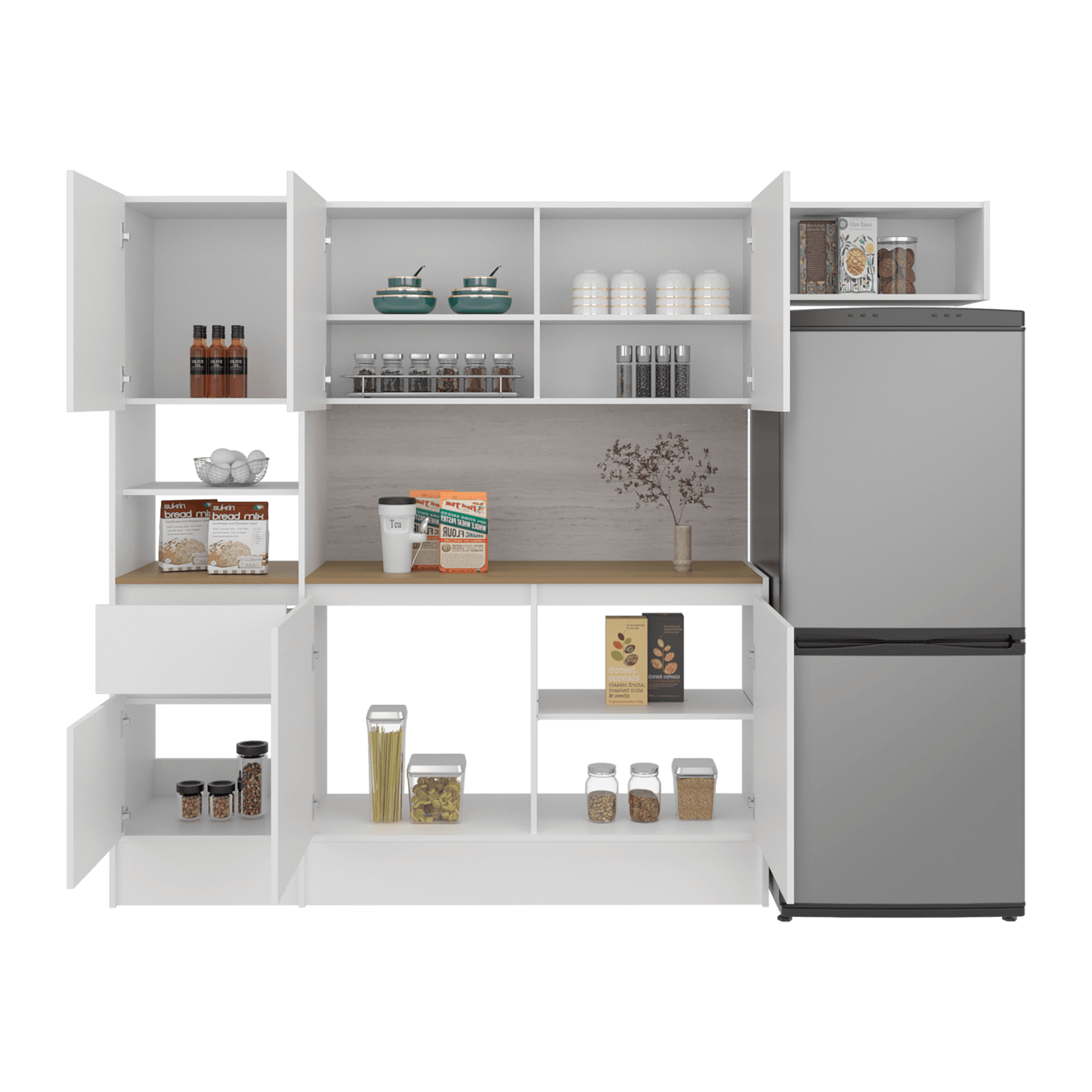Cocina Dali 179X55X32 Rta Blanco Fresno Eu Zf