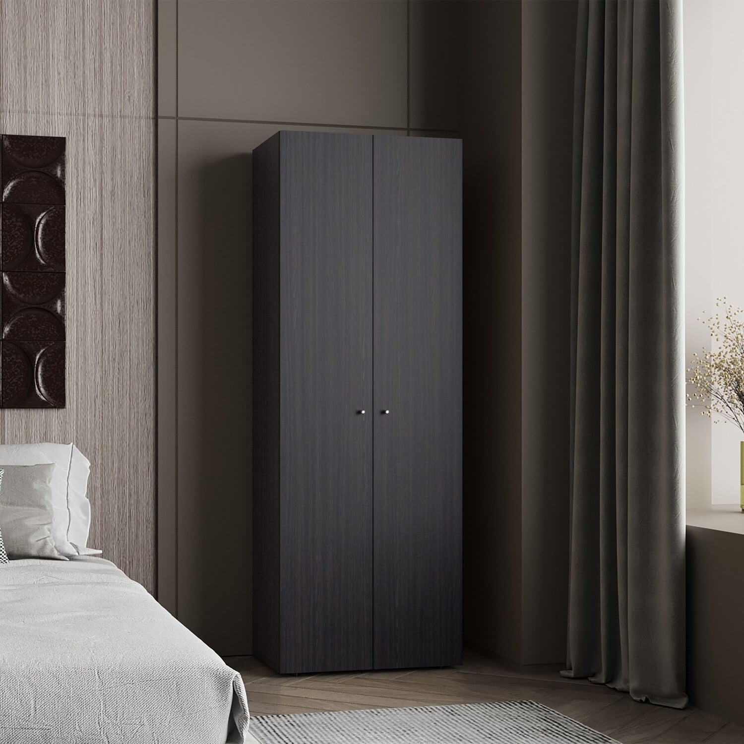 Closet 2 Puertas Tuhogar 170X60X40 Rta Wengue Zf