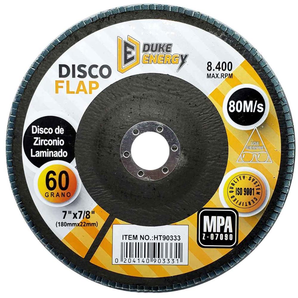 Disco Flap Duke Energy 7 Grano 60 Zirconio 180Mm X 22Mm Ht90333