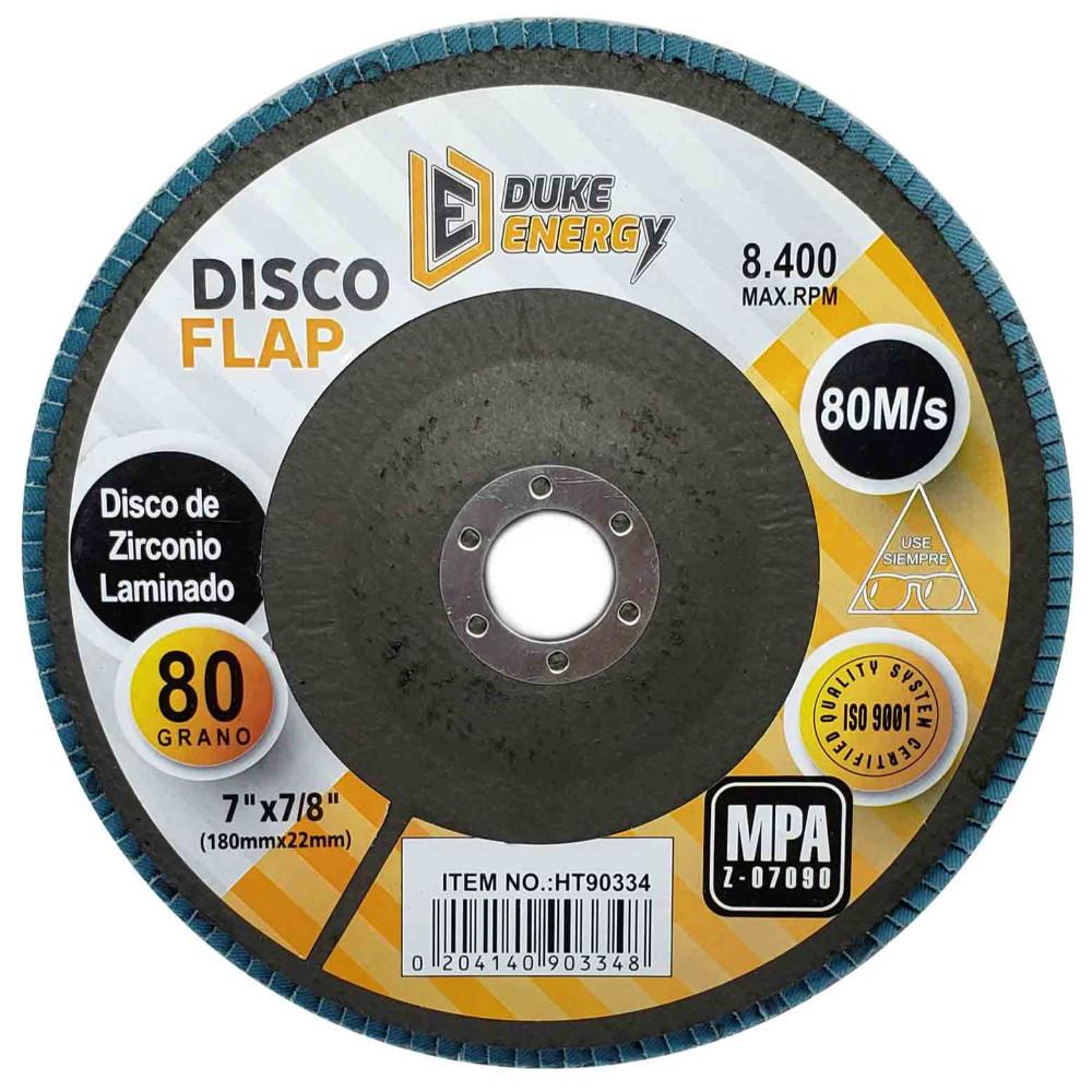 Disco Flap Duke Energy 7 Grano 80 Zirconio 180Mm X 22Mm Ht90334