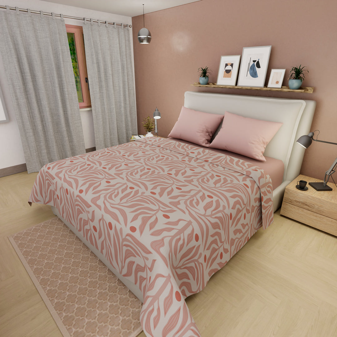 Copia Juegos De Sabanas Tendenza Ajustable Rosado Sobresabana Hojas Confortable