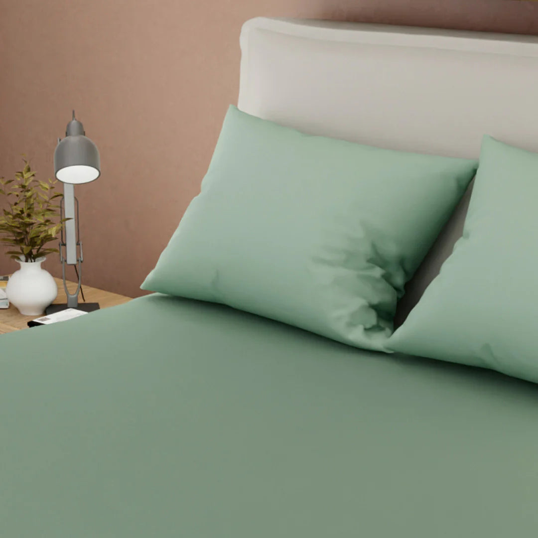 Sábana Ajustable Unicolor Microfibra Suavizada Verde Pistacho