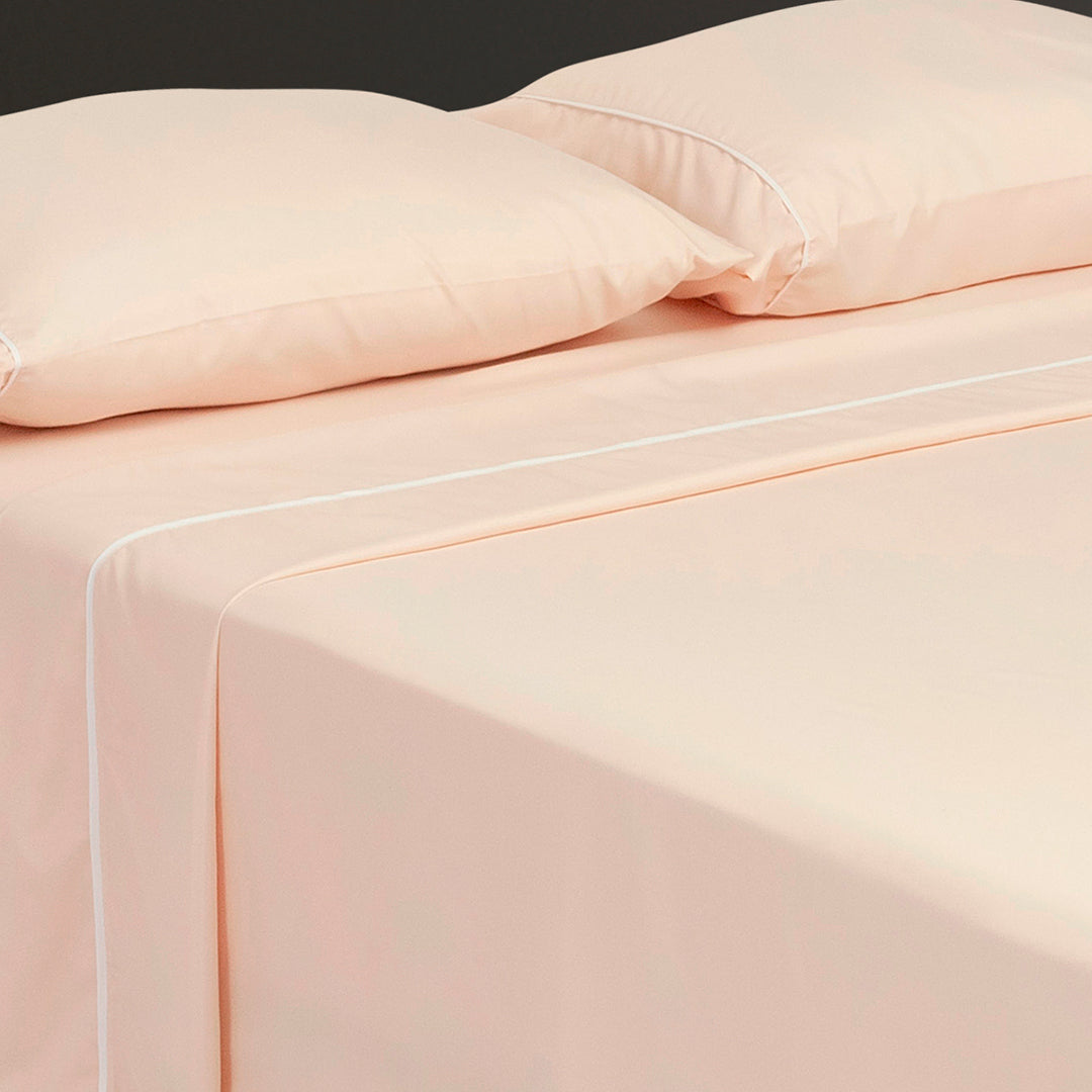Juego De Sábanas Linea Básicos Beige Suavizada