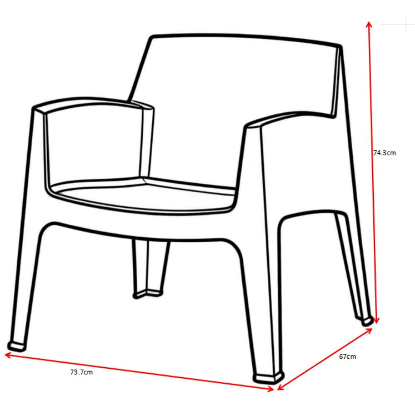 Silla Coron 73X62X48 Rta Negro