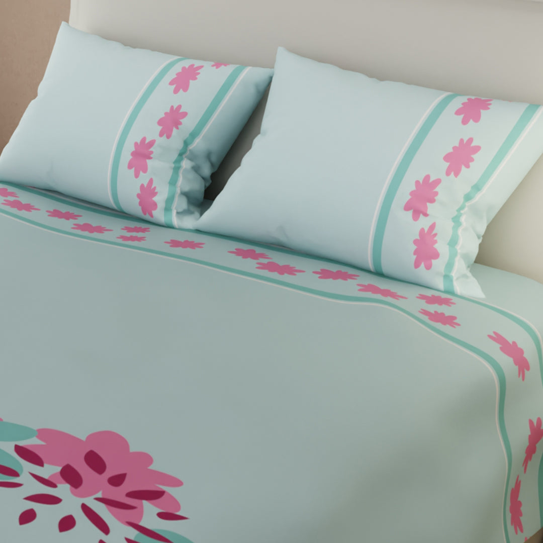 Juego De Sábanas Con Cortinas Brisa Floral