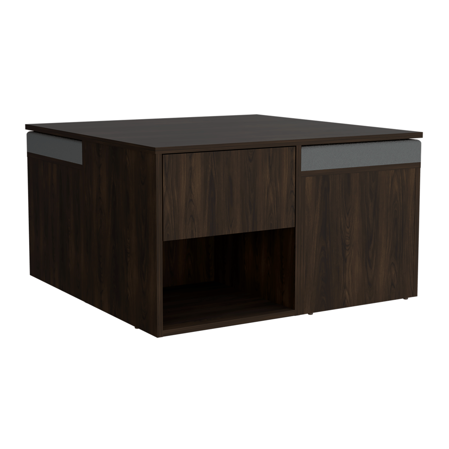 Mesa De Centro Lucien 45X80X80 Rta Nogal Zf
