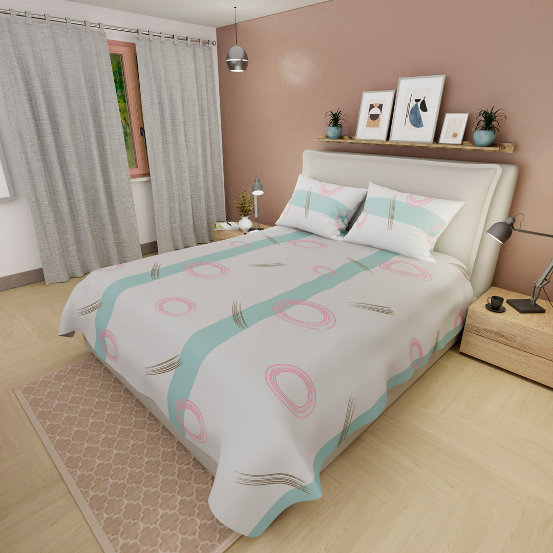 Juego De Sábanas 180 Hilos Círculos De Serenidad Confortable