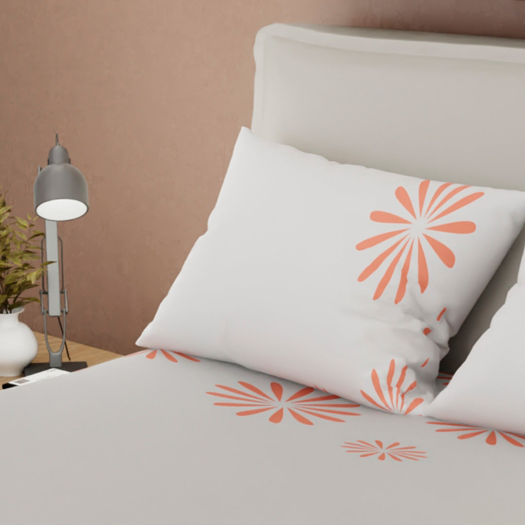 Juego De Sábanas 180 Hilos Dulce Bouquet Blanco
