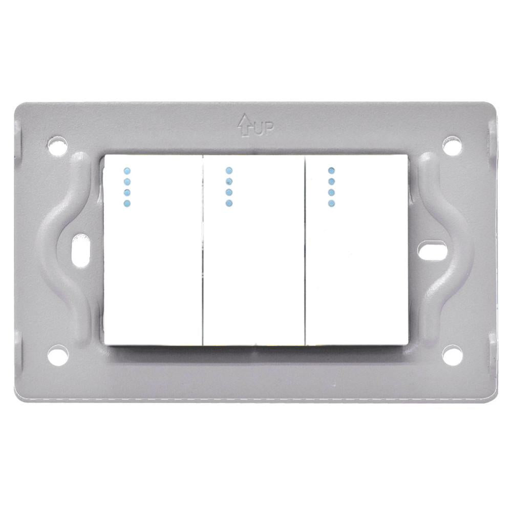 Swiche Triple Luxor Blanca Intercambiable Sin Tapa Duke Energy V9009