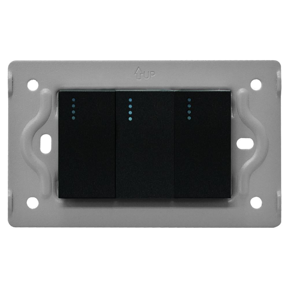 Swiche Triple Luxor Negra Intercambiable Sin Tapa Duke Energy V17009