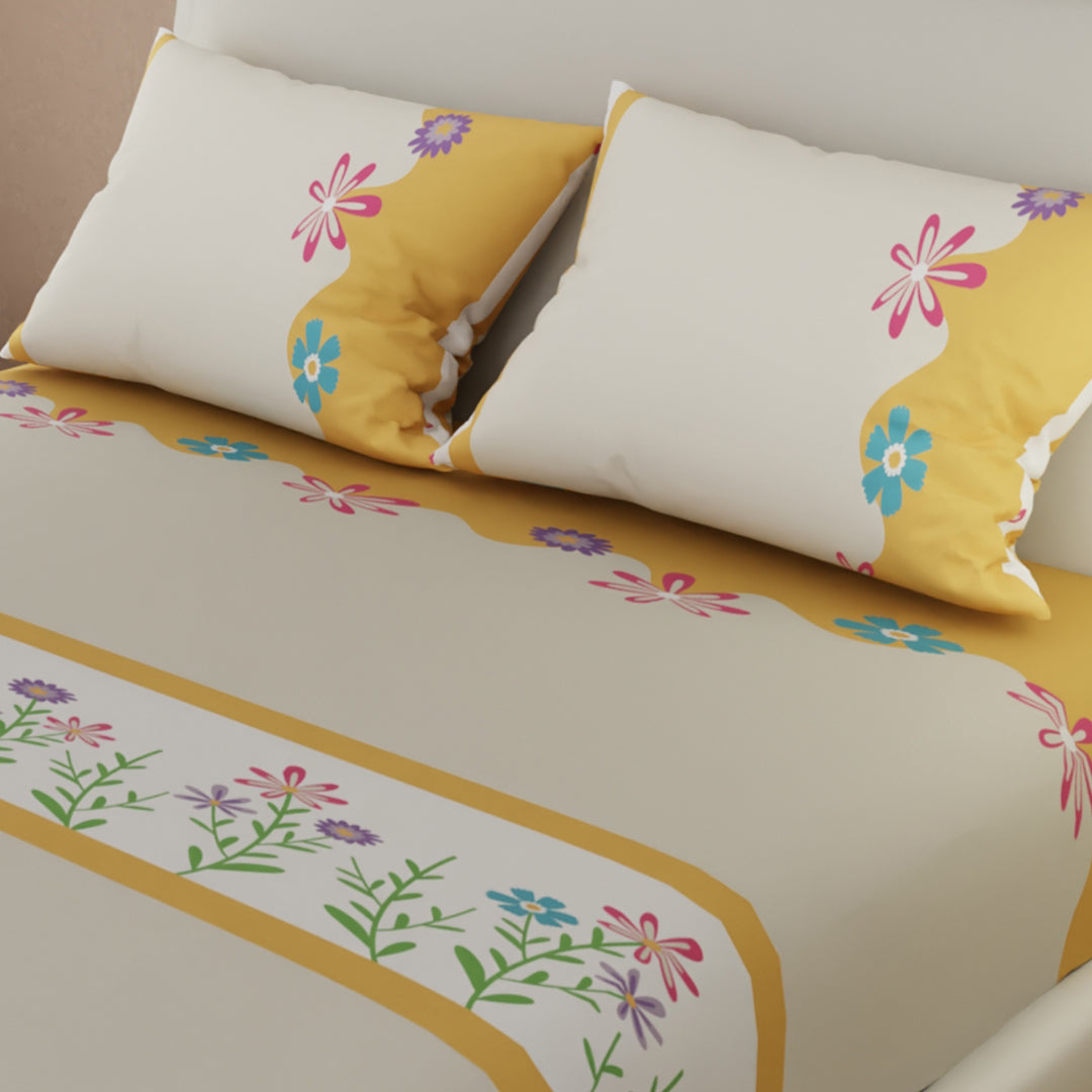 Sábana Ajustable Brisa Amarilla De Primavera