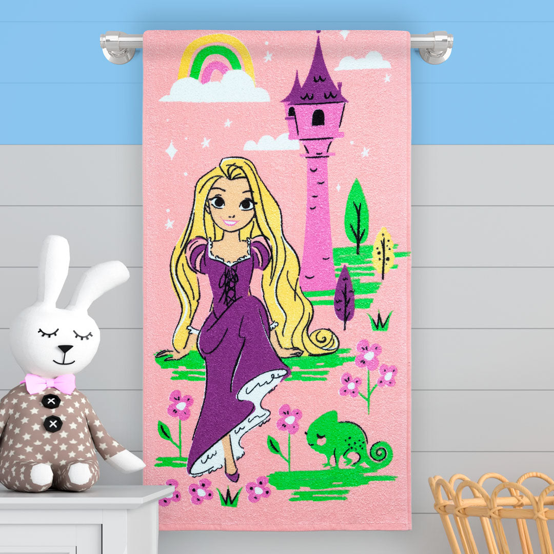 Toalla Infantil 320 Gramos Rapunzel Y Su Torre