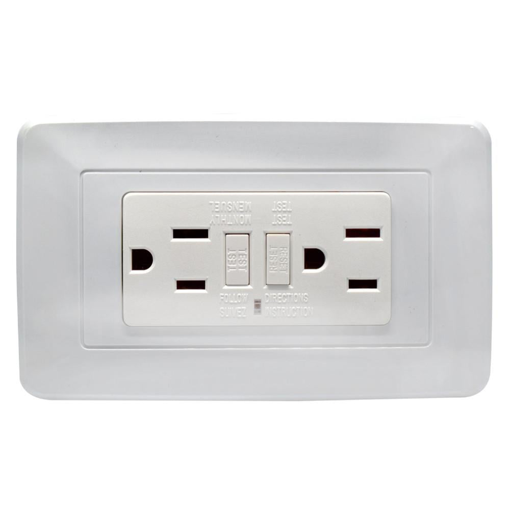 Linea Bk Blanca Incrustar Toma Doble Gfci 118Z46 Ht20798