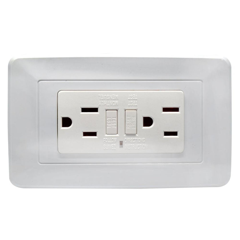 Linea Bk Blanca Incrustar Toma Doble Gfci 118Z46 Ht20798