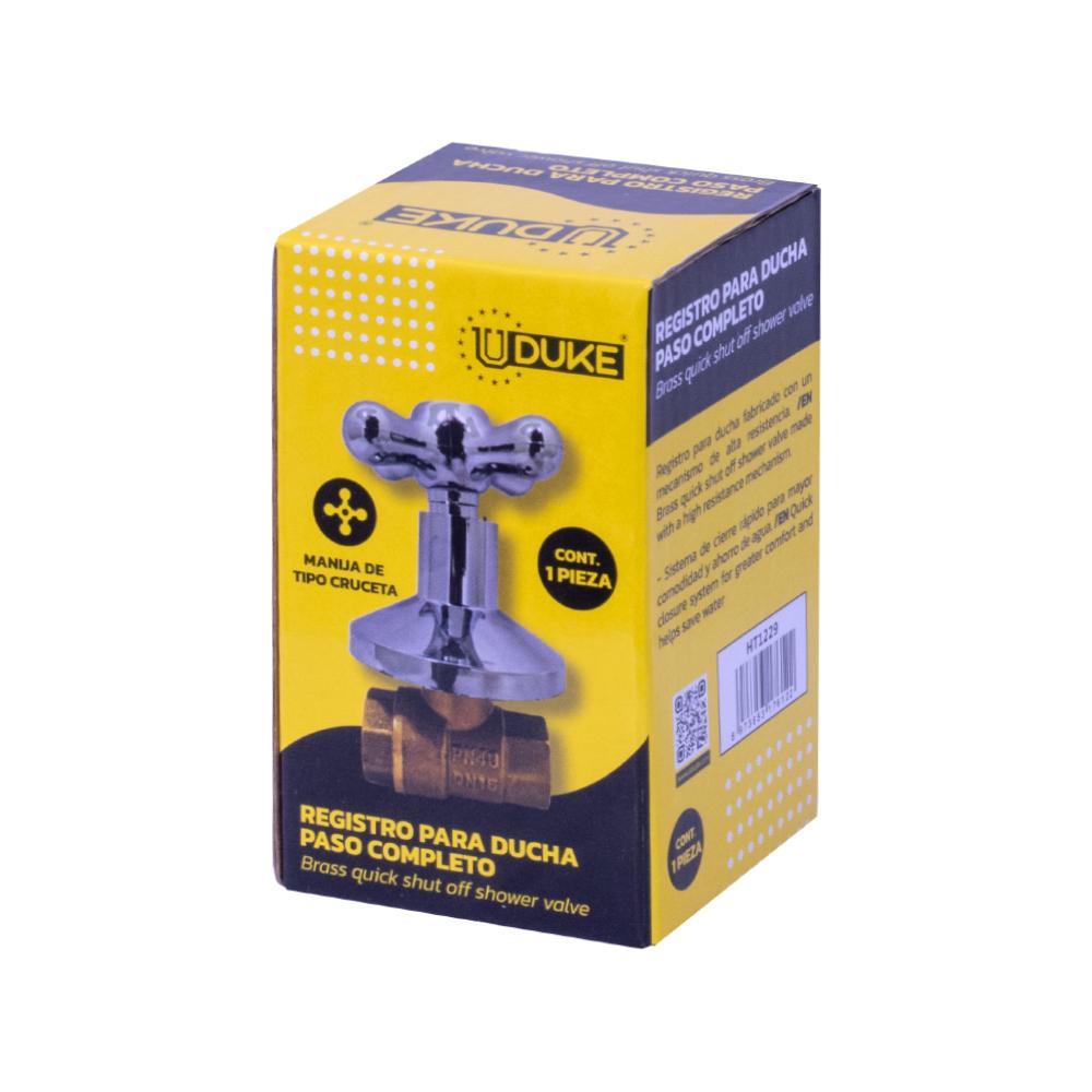 Registro Ducha Cruceta Cuello Largo Cierre Rapido Paso Completo Uduke Ht1229
