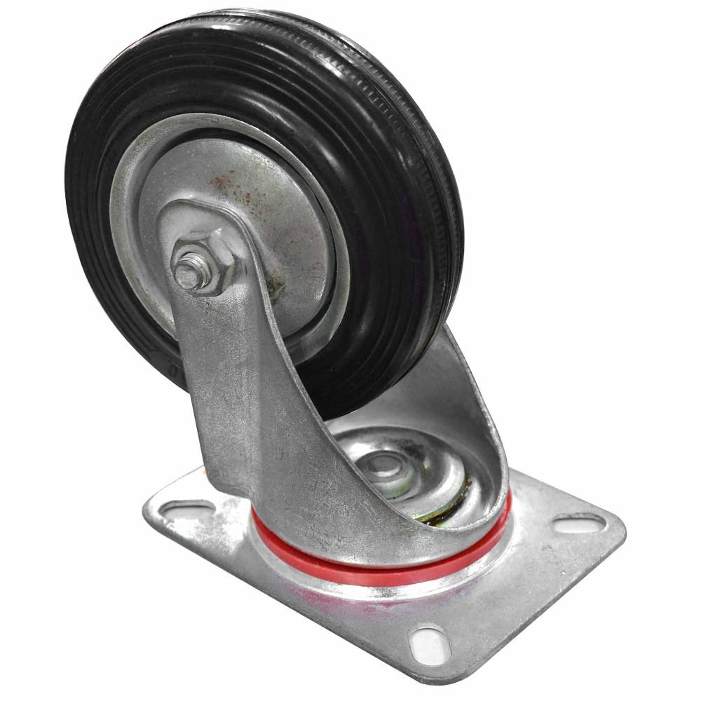 Rodachines 4 Plano Negro Caucho Con Rin 100Mm 70Kg Individual Ht20433Ht40243