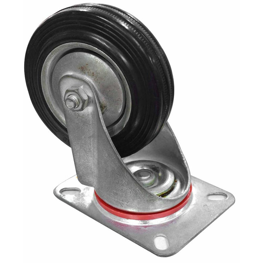 Rodachines 4 Plano Negro Caucho Con Rin 100Mm 70Kg Individual Ht20433Ht40243