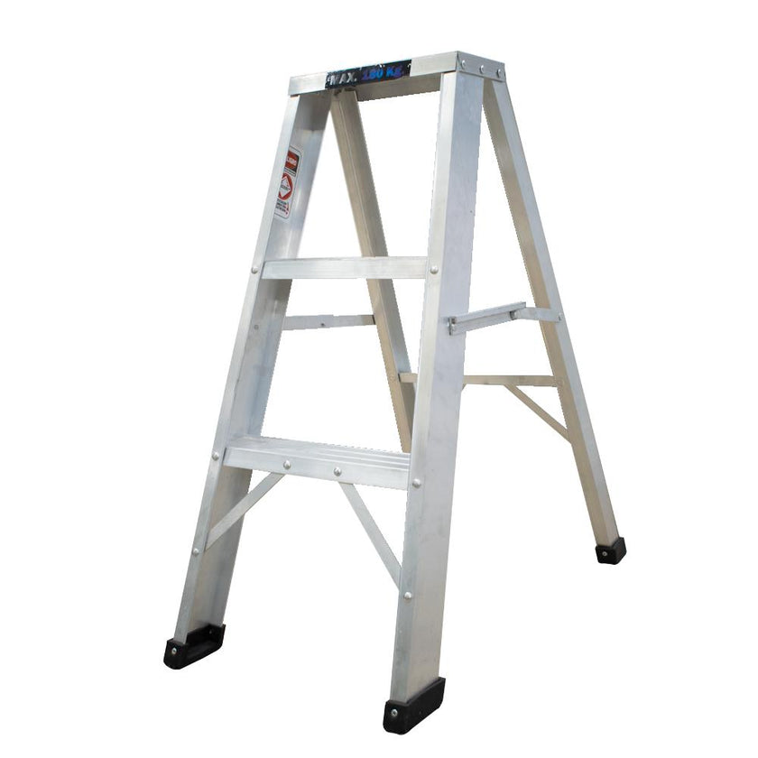 Escalera De Aluminio 2 Peldano 3 Pasos T1 Industrial Cap 180 Kilos Uduke Con Plataforma Ht1312N
