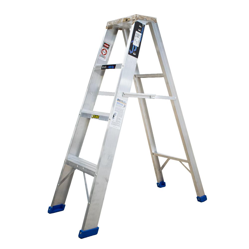 Escalera De Aluminio 3 Peldaño 4 Pasos T1 Industrial Cap 180 Kilos Uduke Con Plataforma Ht1313N