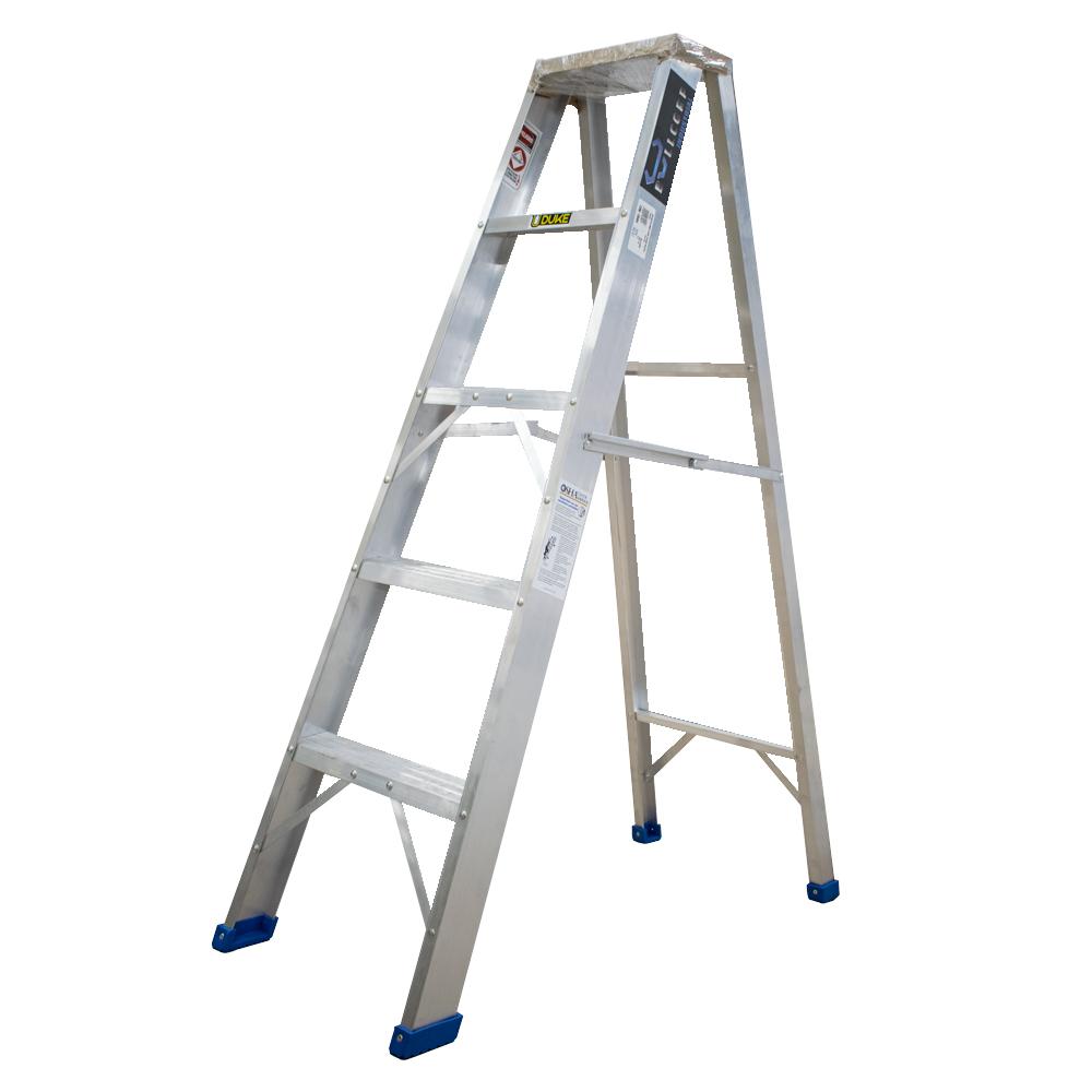 Escalera De Aluminio 4 Peldaño 5 Pasos T1 Industrial Cap 180 Kilos Uduke Con Plataforma 140 Cm Ht1314N