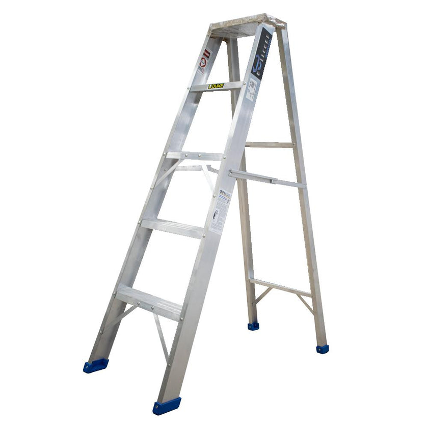 Escalera De Aluminio 4 Peldaño 5 Pasos T1 Industrial Cap 180 Kilos Uduke Con Plataforma 140 Cm Ht1314N